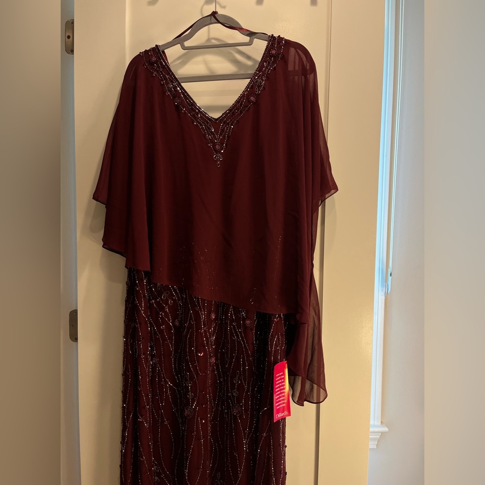 Burgundy / red wine beaded dress